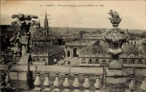 Ak Nancy Meurthe et Moselle, Vue panoramique, prise de l'Hotel de Ville