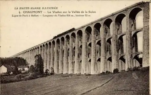 Ak Chaumont Haute-Marne, Le Viaduc sur la Vallee de la Suize