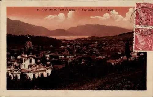 Ak Aix les Bains Savoie, Vue generale, Lac