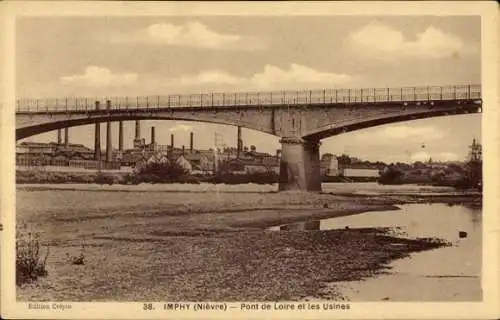 Ak Curty par Imphy Nievre, Pont de Loire et les Usines