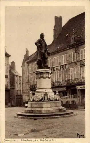 Ak Langres Haute Marne, Statue de Diderot