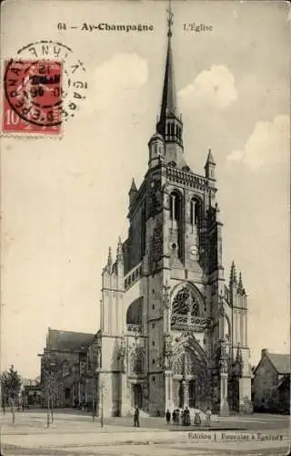 Ak Aÿ-Champagne Marne, L'Eglise