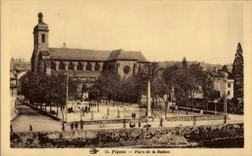 Ak Figeac Lot, Place de la Raison