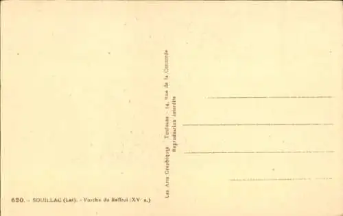 Ak Souillac Lot, Porche du Beffroi