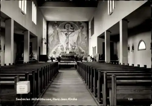 Ak Seeboden am Millstätter See Kärnten, Herz-Jesu-Kirche, Innenansicht