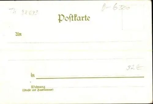 Litho Ilmenau Thüringen, Gabelbach, Goethehäuschen, Kickelhahn