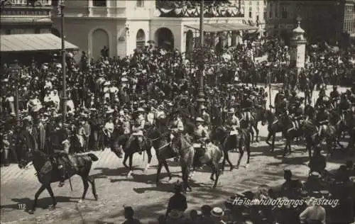 Ak Wien, Kaiserhuldigungs-Festzug 1908, Reiter