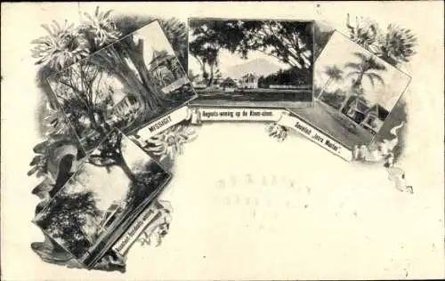 Ak Missigit Manondjaja Indonesien, Häuser, Bäume, Palme