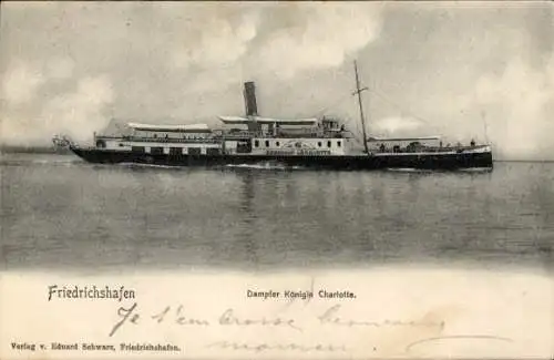 Ak Dampfer Königin Charlotte auf dem Bodensee