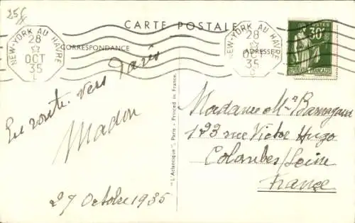 Künstler Ak CGT Dampfer Normandie, Compagnie Générale Transatlantique, French Line