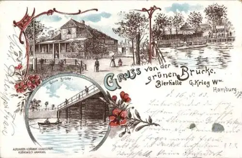 Litho Hamburg, Bierhalle Grüne Brücke