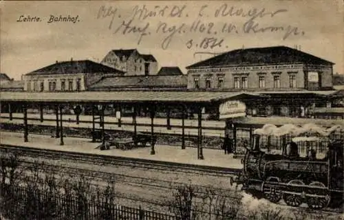 Ak Lehrte in Niedersachsen, Bahnhof, Eisenbahn