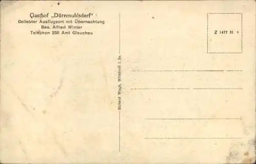 Ak Glauchau in Sachsen, Gasthof Dürrenuhlsdorf