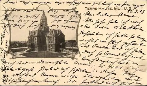 Ak Terre Haute Indiana USA, Gerichtsgebäude des Vigo County