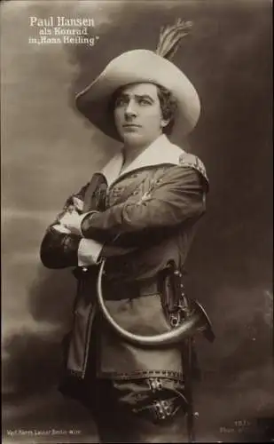 Ak Schauspieler und Opernsänger Paul Hansen, Portrait als Konrad in Hans Heiling
