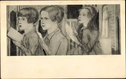 Künstler Ak Toorop, J., Fragment uit 't Offer Nr. 4