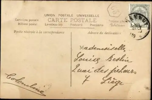 Ak Liebespaar beim Telefonieren, Blumen, Kitsch