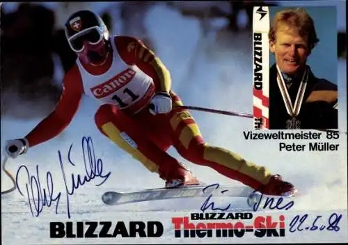 Ak Ski, Wintersport, Vizeweltmeister 1985 Peter Müller, Portrait, Autogramm