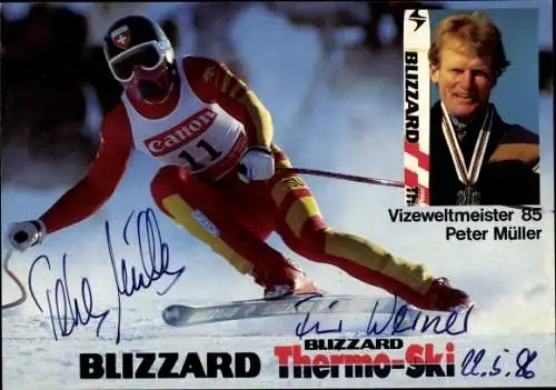 Ak Ski, Wintersport, Vizeweltmeister 1985 Peter Müller, Portrait, Autogramm