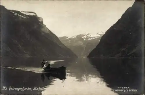 Ak Geiranger Norwegen, Geirangerfjorden, Söndmör, Boot