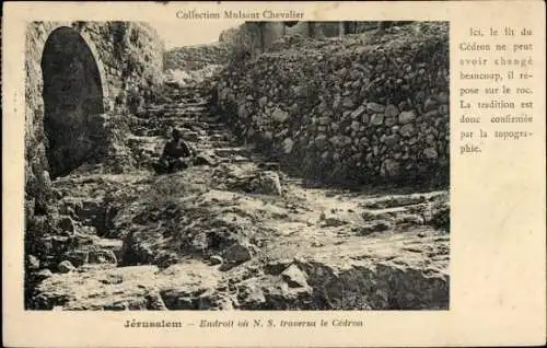 Ak Jerusalem Israel, Ort, an dem NS den Kidron überquerte