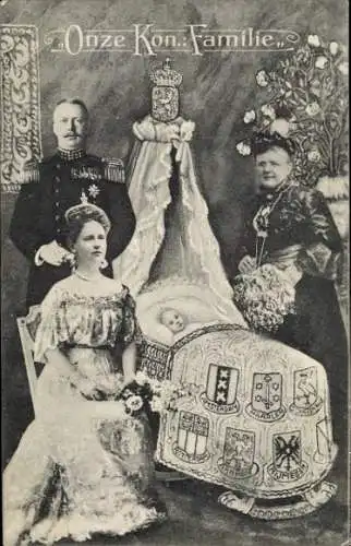 Ak Königin Wilhelmina der Niederlande, Prinz Hendrik, Juliana, Emma zu Waldeck und Pyrmont