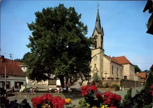 Ak Heigenbrücken im Spessart Unterfranken, katholische Kirche