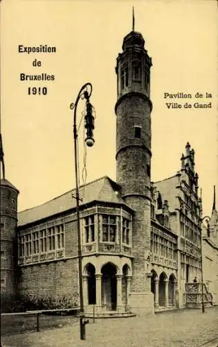 Ak Brüssel Brüssel, Ausstellung 1910, Pavillon der Stadt Gent