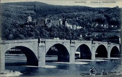 Ak Heidelberg am Neckar, Schloss, Neckarbrücke