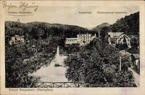 Ak Bad Bergzabern Rheinpfalz, Kurhaus Westenhöfer, Sanatorium, Haus Luisenruhe