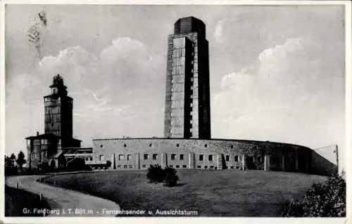 Ak Niederreifenberg Schmitten im Taunus, Großer Feldberg, Fernsehsender, Aussichtsturm