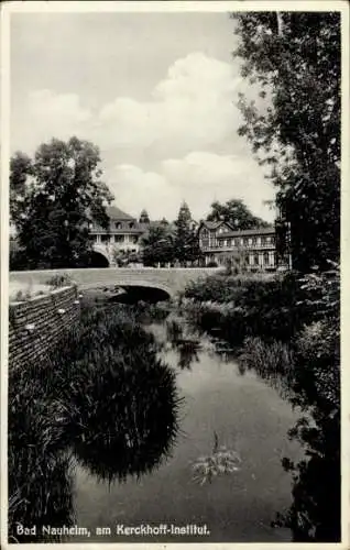 Ak Bad Nauheim in Hessen, Kerckhoff-Institut, Brücke, Teich