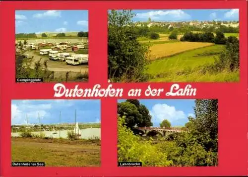 Ak Dutenhofen Wetzlar an der Lahn, Panorama, Campingplatz, Dutenhofener See, Lahnbrücke