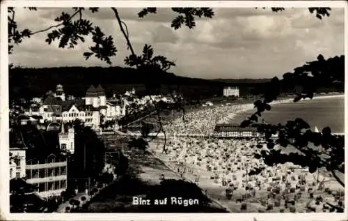 Foto Ak Seebad Binz auf Rügen, Uferpromenade, Strand, Hotel Kaiserhof