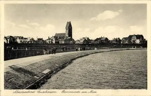 Ak Cuxhaven, Promenade am Meer