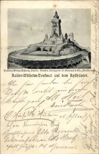 Ak Steinthaleben Kyffhäuserland in Thüringen, Kyffhäuser, Kaiser Wilhelm Denkmal