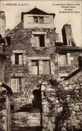 Ak Tréguier Côtes d’Armor, Rückseite des Wohnhauses von Ernest Renan