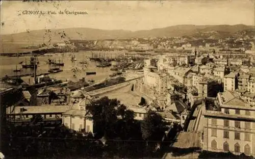Ak Genova Genua Ligurien, Panorama der Stadt, Hafen