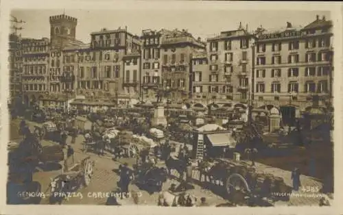 Ak Genova Genua Ligurien, Piazza Caricamento