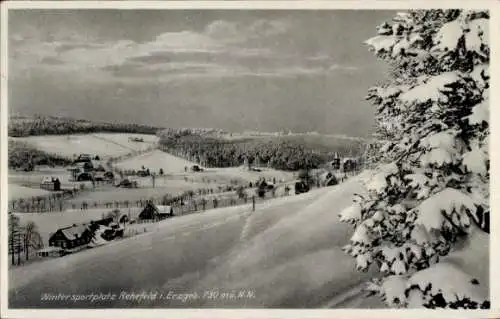 Ak Rehefeld Zaunhaus Altenberg im Erzgebirge, Winterpanorama