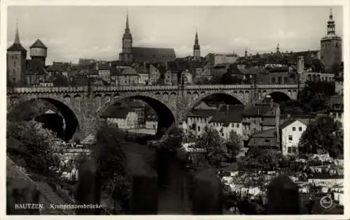 Ak Bautzen in der Oberlausitz, Kronprinzenbrücke