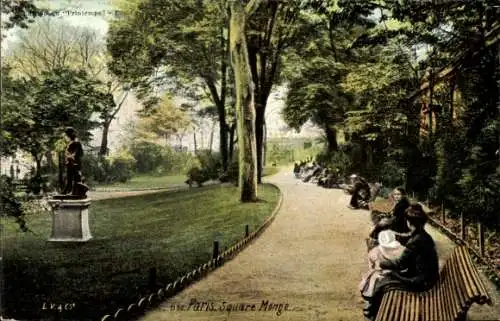 Ak Paris V, Square Monge, Square Paul Langevin