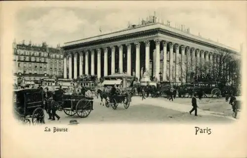 Präge Ak Paris II Bourse, La Bourse, Kutschen