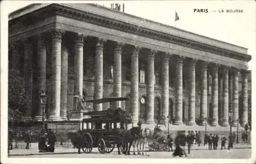 Ak Paris II Bourse, La Bourse, Kutsche