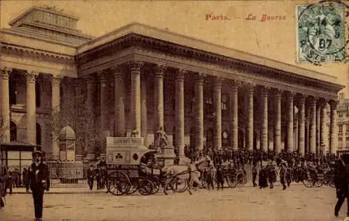 Ak Paris II Bourse, La Bourse, Kutsche