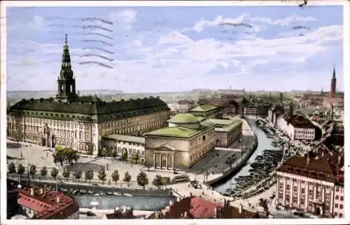 Ak Kjøbenhavn København Kopenhagen Dänemark, Christiansborg, Schlosskirche, Thorvaldsens Museum
