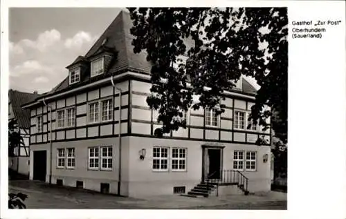 Ak Oberhundem Kirchhundem Sauerland, Gasthof zur Post