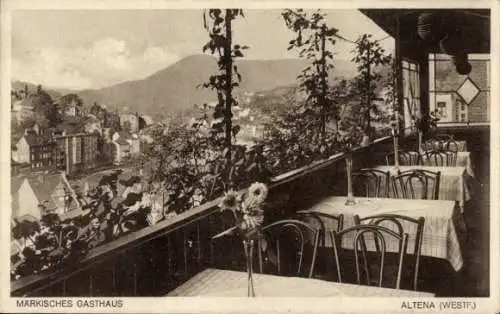 Ak Altena in Westfalen, Märkisches Gasthaus, Terrasse