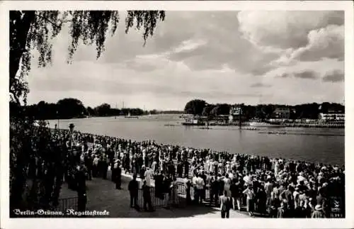 Ak Berlin Köpenick Grünau, Regattastrecke, Ruderer