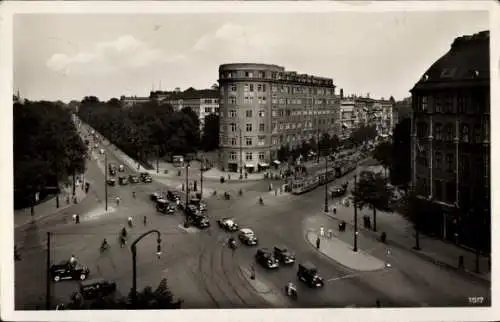 Ak Berlin Charlottenburg, am Knie, heute Ernst Reuter Platz, Straßenbahn, Verkehr, U Bahn Station